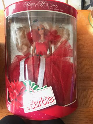 1988 Special Edition Happy Holidays Barbie 1st In Collectible Series Nrfb