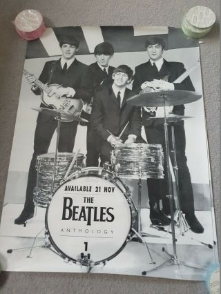 Beatles Anthology Rare Promotional Shop Display Poster
