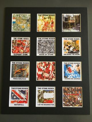 Stone Roses Discography 14 " By 11 " Lp Covers Picture Mounted Ready To Frame