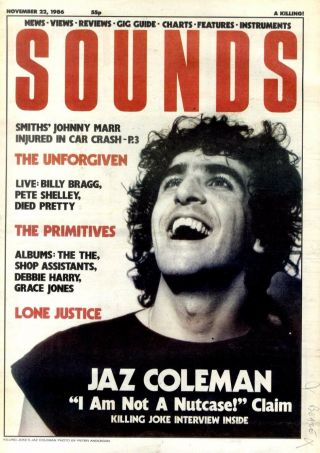 22/11/86pg01 Sounds Newspaper Cover Page : Rolling Stones Jaz Coleman