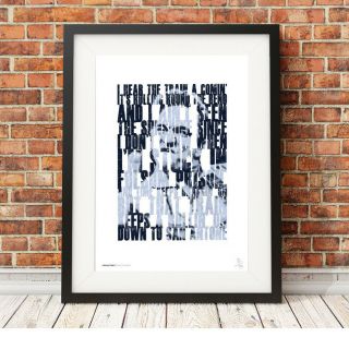 Johnny Cash ❤ Folsom Prison Blues ❤ Lyrics Poster Art Limited Edition Print 122