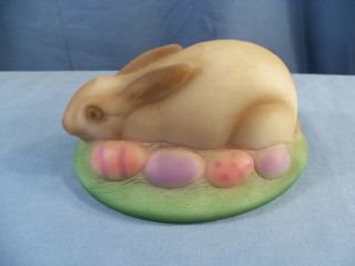 Fenton Hand Painted Covered Bunny Rabbit On The Nest Candy Dish Top Lid Only