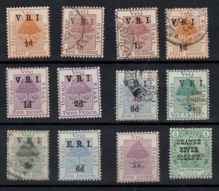 Orange State 1900 Selected & Vri/eri Stamps To 5 Shillings (12)