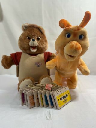1985 Worlds Of Wonder Teddy Ruxpin Grubby 9 Tapes Ships Euc
