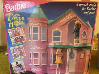 Nrfb Vintage Barbie Victorian Deluxe Dream House 1995 Mattel Pink Turquoise