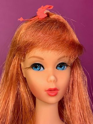 Vintage 1967 Titian Redhead Twist N Turn Barbie Doll - Japan - Ribbon Bow