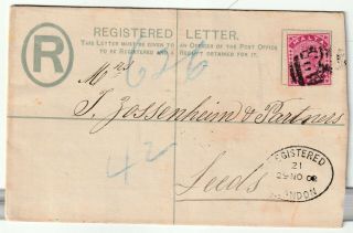 1902 Malta Kevii Postal Stationery Registered Env 1d Qv Stamp =a25= Numeral Uk