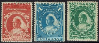 Niger Coast 1894 Qv 1/2d 1d And 2d