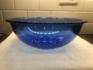 Vintage Pyrex Cobalt Blue Glass Mixing Nesting Bowl 4l 326 12” Diameter