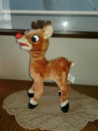 Vintage Rudolph The Red Nosed Reindeer Talking Singing Animated Toy Gemmy 8977
