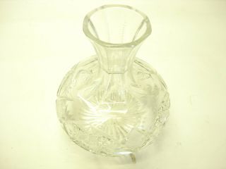 Old Vintage Handcut 24 Lead Crystal Glass Wine Or Water Carafe Good