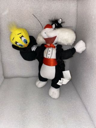 Vtg 1998 Looney Tunes Tux Sylvester & Tweety Bird In Hat Magician Plush