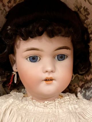Antique 20” German 1079 Simon Halbig Doll On Body W/antique Dress
