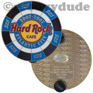 2007 Hard Rock Cafe Atlantic City $25 Poker Chip Pin Hrc Series Le