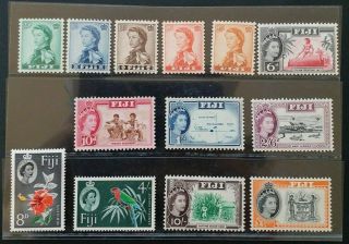 Fiji 1959 Qe Ii 1/2d To £1 Sg 298 - 310 Sc 163 - 173 Pictorial Set 13 Mnh