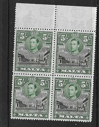 Malta 1938/43 5/ - Block Of 4 One With Semaphore Flaw Mm