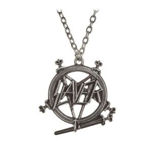 Alchemy Rocks Slayer Pentagram Logo Necklace - Pewter Metal Licensed