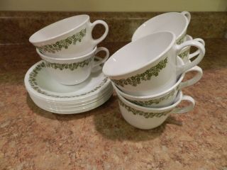 Corelle Corning Spring Blossom Crazy Daisy Set Of 8 Cups & 9 Saucers