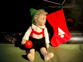 Perfect Christmas Gift Antique Early Steiff Felt Tyrolean Boy Doll C1913
