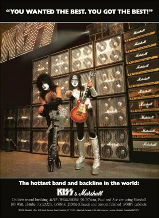 Kiss Band Paul Stanley - Ace Frehley Custom Marshall Amps Stand - Up Display