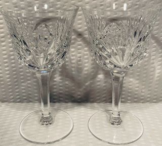 Set Of 2 Gorham (cherrywood Pattern) 5 3/8” Crystal Claret Wine Glasses
