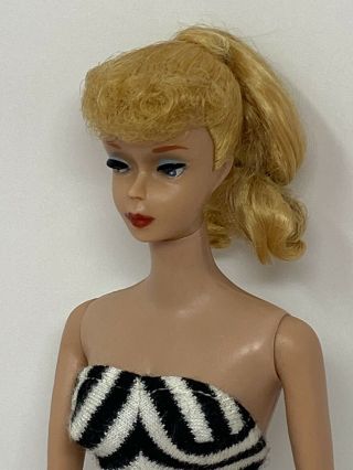 Vintage Mattel Blonde Ponytail Barbie Doll 5 All One Owner