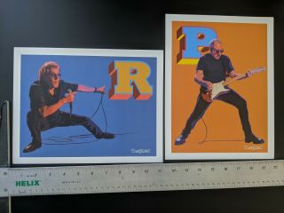 The Who Print Poster Tour Roger Daltrey & Pete Townshend.  2 Piece 11 X 8.  5 Rare.