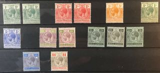British Honduras,  1913 - 21 Values Mh,  Varieties,  Shades,  Cv £75,