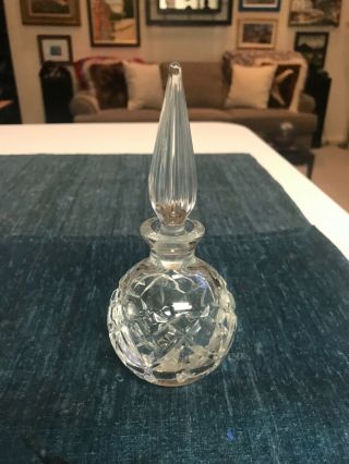 Vintage 5 7/8 " Waterford Lismore Cut Crystal Perfume Bottle