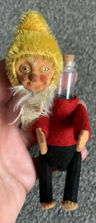 Early Rare Antique Miniature 5 " Mohair Hidden Perfume Schuco Elf Gnome Nr