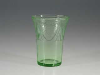 Vintage Hazel Atlas Glass Green Royal Lace Water Tumbler C.  1935