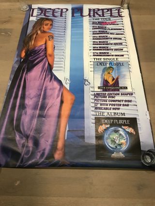 Deep Purple Love Conquers All Uk Tour Subway Sized 40”x60” Promo Poster