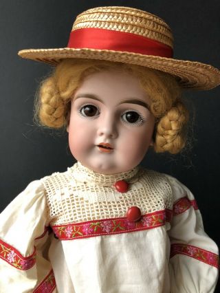 Antique ­german 22.  5” Kestner Alphabet “j” Bisque Head Doll Comp.  Body