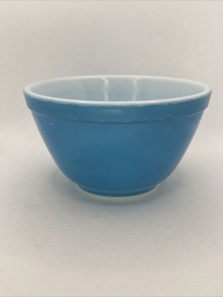 Vtg Pyrex 401 Blue Primary Color 1 1/2 Pint Small Nesting Mixing Bowl