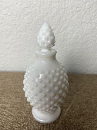 Fenton Milk Glass Hobnail Perfume Bottle 1950 