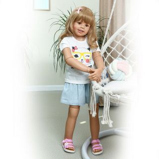39 " Huge Reborn Toddler Girl Doll Vinyl Full Body Standing Real Child Size Model