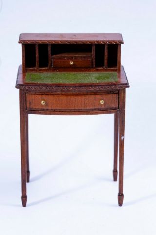Dollhouse Miniatures England ' s Dennis Jenvey Wooden Writing Desk Vtg.  1992 3