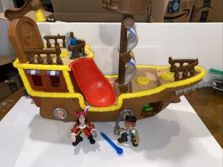 Disney Jake And The Neverland Pirates Bucky Jolly Roger Pirate Ship W/ Figures