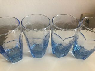 Libbey Rock Sharpe Textured Chivalry Blue Tumbler/ Glasses 12 Oz.  5.  25 " Tall