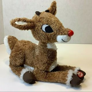 Christmas Hallmark Rudolph The Red Nosed Reindeer Plush Musical Nose Lights Up