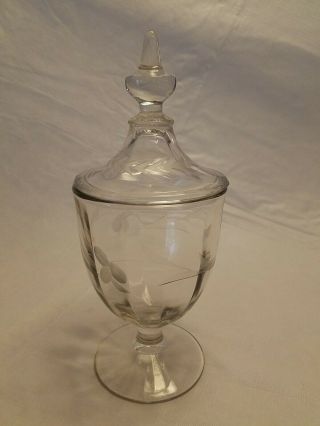 Vintage Crystal Glass Candy Dish With Lid
