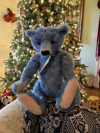 Vintage Artist Bear By Pam Howells,  British Toymakers Guild 16 " Blue Mohair