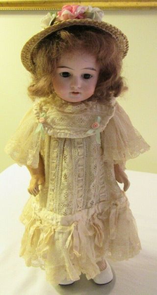 Antique German Doll Marked L H K Germany Rare Manufacturer 10 Inches,  Brown Hair