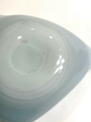 MCM VINTAGE Cased white/blue ART GLASS DISH Retro ash tray (Murano?) 3