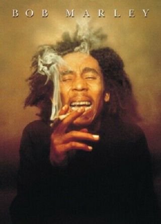 Bob Marley Smoking Ganja Weed 24 X 36 In.  Big Smile Poster