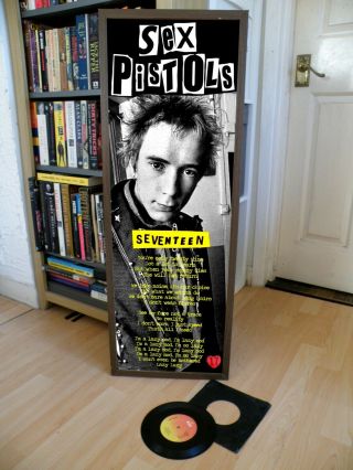 Sex Pistols Seventeen Promo Poster,  Lyric Sheet,  Sid Vicious,  Jamie Reid,  Anarchy.