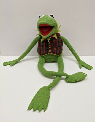 Vintage Kermit Frog Plush Eden 24 " Vest Stuffed Animal Jim Henson 