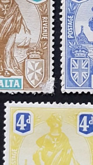 Malta 1922 - 26 SG123a/4/5/6/7/8/9/30/31/32/33 Mounted 2
