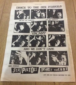 Sex Pistols - Vintage Press Poster Advert - Pretty Vacant - 1977