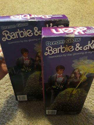 1985 Dream Glow Barbie And Ken Doll Mattel 2248,  2250 Never Opened
